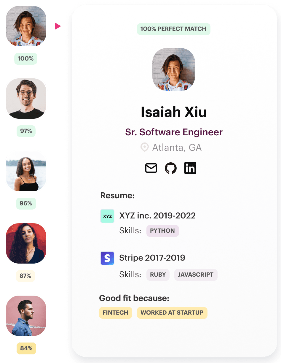 Enriched talent profiles preview