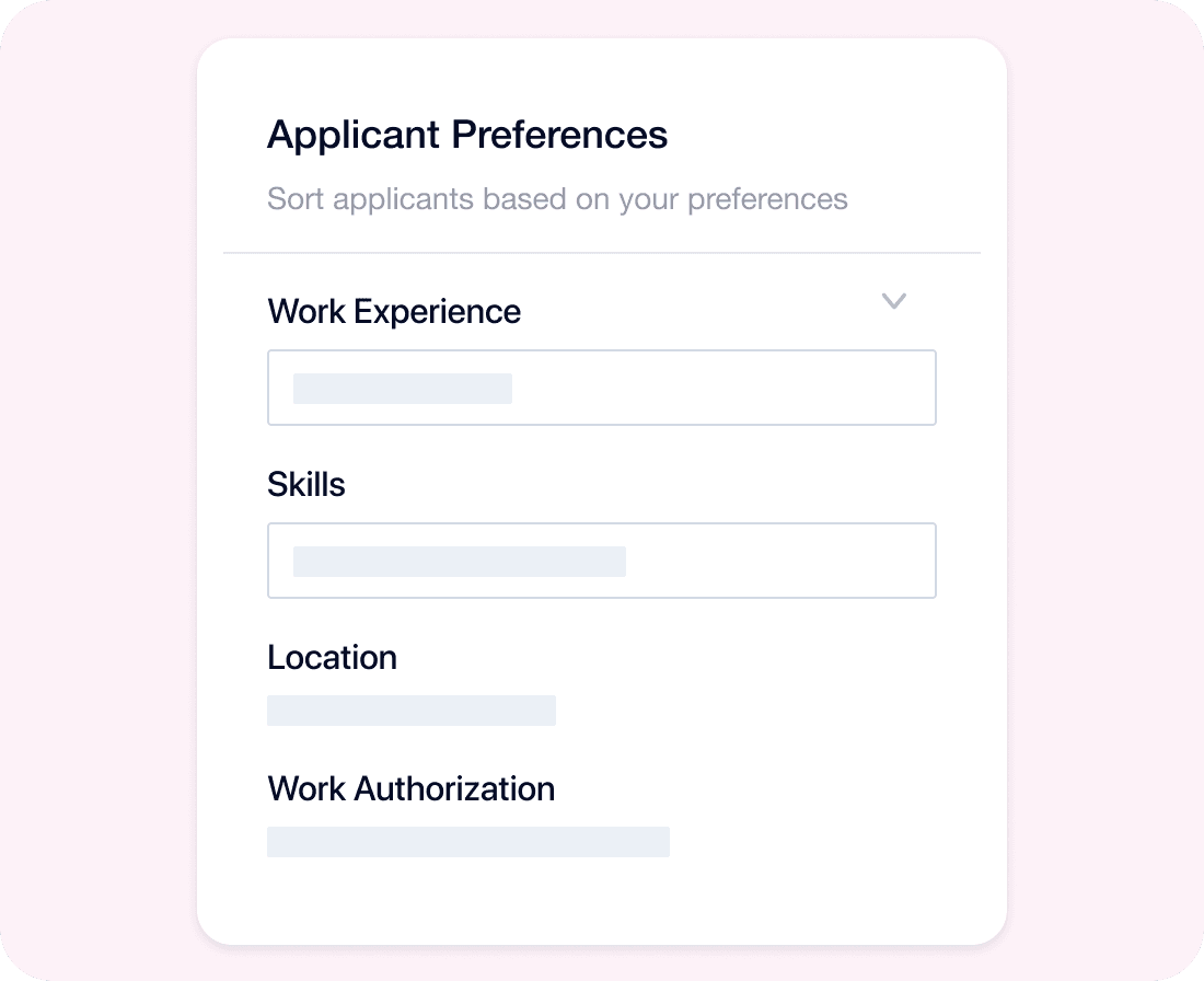 Applicant preferences preview